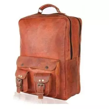 Кожаная сумка-рюкзак Рюкзак Сумка для ноутбука Сумка из натуральной винтажной сумки 12 X 16 коричневый