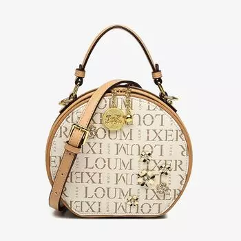 Кожаная сумка с маленькой круглой сумкой высокого качества, женская новинка 2023 года, роскошная нишевая сумка через плечо M белый