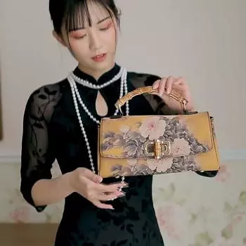 Кожаная сумка с принтом Женская сумка Элегантные женские сумки ручной работы на плечо и через плечо синий