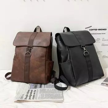 Кожаная сумка + сумка через плечо 2024 года, новая модная простая студенческая школьная сумка, модный брендовый дорожный рюкзак большой вместимости синий