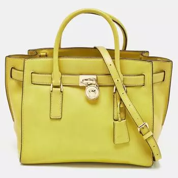 Кожаная сумка-тоут Hamilton лаймового цвета зеленый