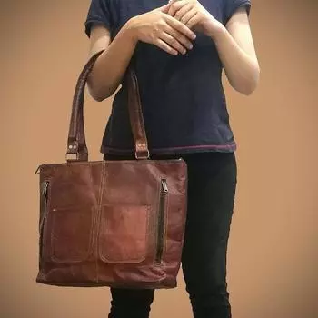 Кожаная сумка-тоут рождественский подарок кожаная сумка-кошелек сумка кожаная сумка-тоут для женщин большая кожаная сумка-тоут рабочая сумка кожаный кошелек сумка 12 x 16 x 4 in коричневый