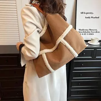 Кожаная сумка-тоут, сумка через плечо для женщин чёрный