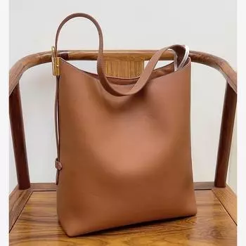 Кожаная сумка-тоут, женская повседневная сумка на плечо, большая вместительная сумка-ведро, сумка через подмышку в ленивом стиле, мягкая кожаная сумка для поездок на работу 31x18x25cm бездна