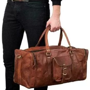 Кожаная сумка Travel Goat Gym Duffel Luggage Подлинная коричневая винтажная новая мужская мужская 20 x 10 x 8 in коричневый