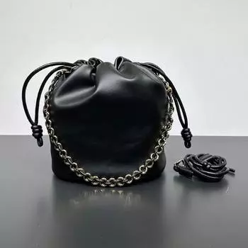 Кожаная сумка-ведро, сумка на плечо, сумка-цепочка, новая сумка Niche Cloud, сумка из мягкой коровьей кожи, сумка через плечо с завязками 22x16.5x26cm военно-воздушные силы синий