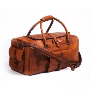Кожаная сумка выходного дня ручной работы для мужчин | Подарок на день Святого Валентина для него | Персонализированная дорожная сумка | Спортивная сумка из натуральной кожи | Ночная сумка для мужа 22 x 11 x 11 in коричневый