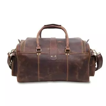 Кожаная сумка выходного дня с монограммой | Подарок на день отца для него | Спортивная сумка из натуральной кожи | | Кожаная дорожная сумка | Ночная сумка | Мужская дорожная сумка 22 x 11 x 11 in коричневый