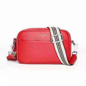 Кожаная сумка женская модная простая сумка-мессенджер из коровьей кожи первого слоя мягкая кожаная маленькая квадратная сумка красный