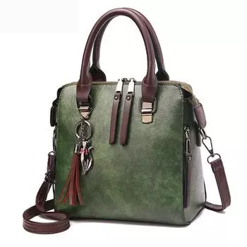 Кожаная сумка женская сумка через плечо с кисточками Totes