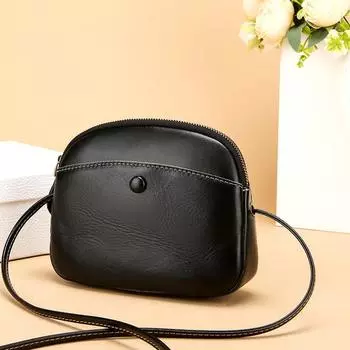 Кожаная сумка женская сумка-подушка модная ретро летняя сумка через плечо маленькая круглая кожаная рисовая белый