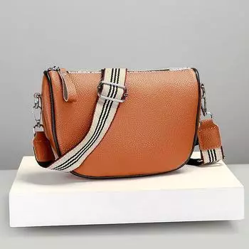 Кожаная сумка женская сумка простая модная ретро сумка с широким плечевым ремнем на одно плечо сумка-мессенджер сумки мягкая кожаная квадратная сумка светло-коричневого