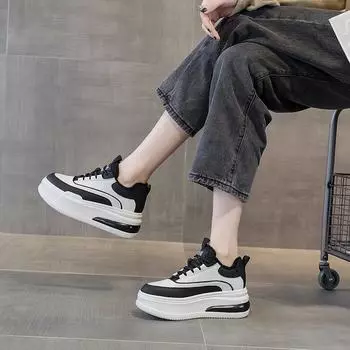 Кожаная толстая подошва с внутренней высотой, маленькие белые туфли, женские, осенне-зимние, вельветовые, новые, универсальные, спортивные, повседневные, кеды, тренд 34