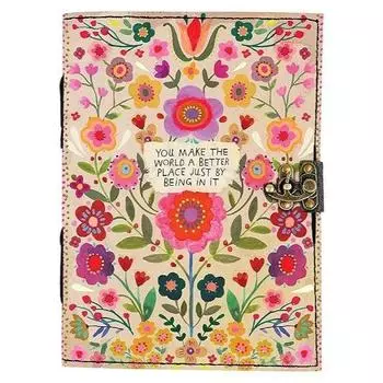 Кожаная весенняя палитра, печатный дневник, белые пустые страницы, дневник, дневник для офиса и личного использования (5 * 7 дюймов) 7 x 5 in кремовый