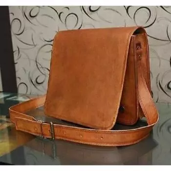Кожаная винтажная коричневая 11-дюймовая мужская сумка-мессенджер с изображением козла через плечо сумка для ноутбука портфель 9X11X3 коричневый