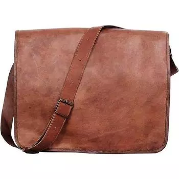 Кожаная винтажная мужская кожаная мужская сумка для ноутбука Messenger Pro Satchel 16 x 12 x 5 in коричневый