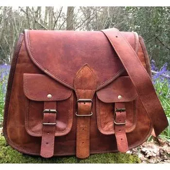 Кожаная винтажная сумка через плечо, женская сумка-портфель, кожаная женская мягкая сумка