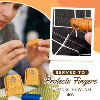Кожаная защита для монет, наперсток, кольцо, игла для ручной работы, иглы для наперстка, ремесло, домашние швейные инструменты «сделай сам», аксессуары One Size коричневый