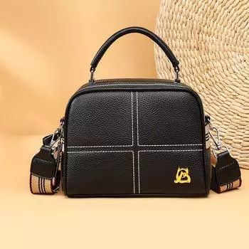 Кожаная женская модная сумка-мессенджер на одно плечо из коровьей кожи первого слоя белый