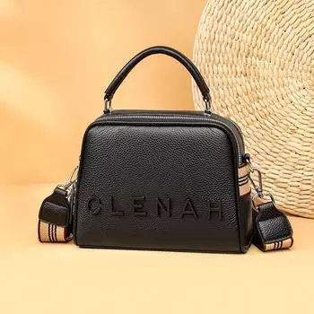 Кожаная женская модная сумка-мессенджер на одно плечо из коровьей кожи первого слоя белый