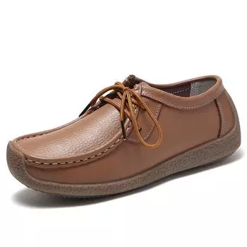 Кожаная женская обувь, новые кожаные туфли больших размеров, женские одинарные туфли, 5 цветов, размер 35-41 35 бежевый