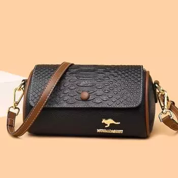 Кожаная женская осенняя модная женская сумка большой вместимости через плечо сумка-мессенджер первый слой коровьей кожи сумка слоновая кость