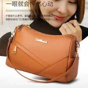 Кожаная женская сумка через плечо, сумка-мессенджер, первый слой, коровья кожа, маленькая квадратная сумка, модный тренд, портативная женская сумка светло-коричневого