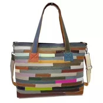 Кожаная женская сумка Цветная кожаная сумка через плечо с креплением на плечо Папка-мешок Повседневная женская сумка