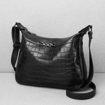 Кожаная женская сумка, летняя модная сумка-мессенджер, модная и универсальная, сумка для мам среднего возраста с каменным узором, сумка через плечо, высокое чувство чёрный