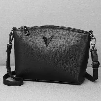 Кожаная женская сумка, маленькая сумка через плечо, сумка для мам среднего и пожилого возраста, первый слой из воловьей кожи, мягкая кожаная сумка темно-зеленого