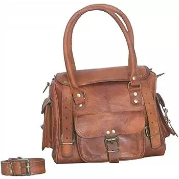 Кожаная женская сумка-мессенджер, кошелек, сумка-тоут, сумка через плечо 10 x 13 x 5 in коричневый