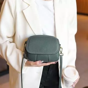 Кожаная женская сумка Мини Маленькая сумка Модная универсальная женская сумка на одно плечо Кроссбоди Маленькая женская сумка синий