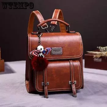 Кожаная женская сумка многоцелевой рюкзак Cambridge Bag High-end Fashion Trend Messenger Bag one size чёрный