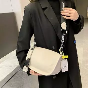 Кожаная женская сумка, модная сумка на плечо, повседневная, простая, косая, сумка-седло из коровьей кожи с широким плечевым ремнем хаки