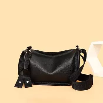 Кожаная женская сумка, модная сумка на плечо, повседневная, простая, косая, сумка-седло из коровьей кожи с широким плечевым ремнем белый