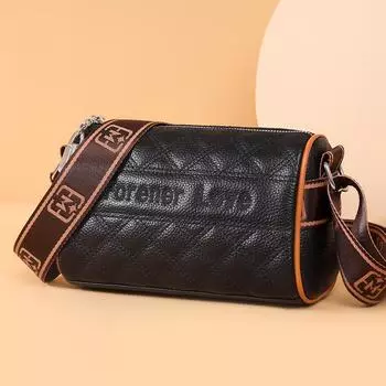 Кожаная женская сумка осенняя ромбовидная вышитая нитью ретро сумка через плечо слоновая кость