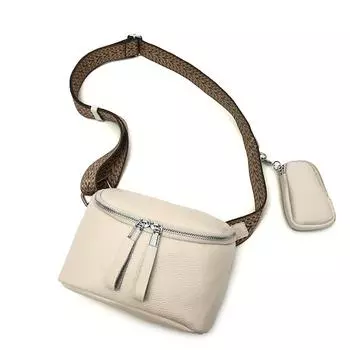 Кожаная женская сумка, первый слой, женская сумка через плечо из коровьей кожи, мини-сумка для ланч-бокса, простая нагрудная сумка Tide белый