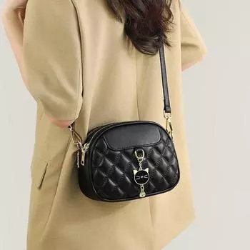 Кожаная женская сумка, популярная корейская версия, сумка через плечо, сумка через плечо для девочек, вышивка