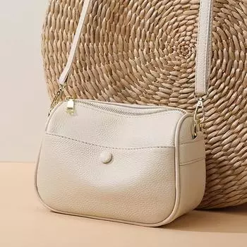 Кожаная женская сумка, сумка для мамы, модная многослойная мягкая кожаная сумка через плечо, женская большая сумка большой емкости белый