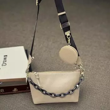 Кожаная женская сумка, сумка-мессенджер через плечо, сумка подмышкой, модная женская сумка первого слоя из коровьей кожи. хаки