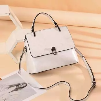 Кожаная женская сумка весна-лето ручная сумка через плечо большая вместимость сумка с замком 26*13*21