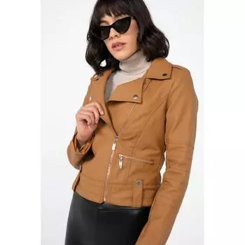 КОЖАНАЯ КУРТКА С ПОДДЕРЖКОЙ КАРМАНОВ