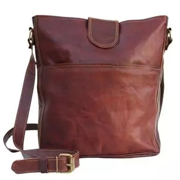 КОЖАНАЯ сумка PHOEBE SHOULDER, Большой размер 20 x 25 x 11.5 in коричневый