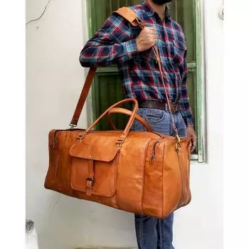 КОЖАНАЯ СУМКА, ручная кладь, спортивная сумка для мужчин, черная спортивная сумка, идеи подарков унисекс. Большая спортивная сумка для ручной клади на ночь. 24 x 11 x 11 in коричневый