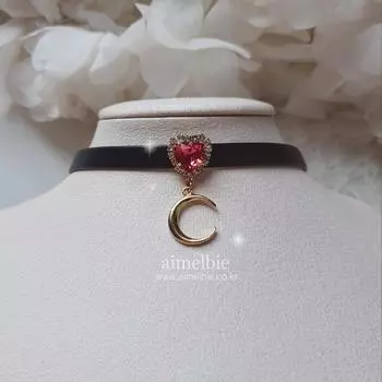 Кожаное Колье Magic Girl Heart - Розовый розовый