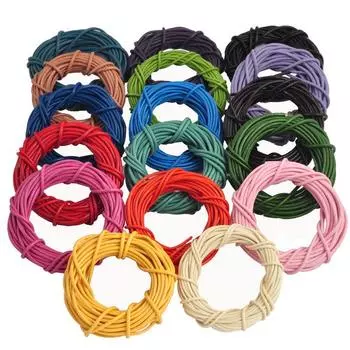 Кожаное ожерелье 5 м и 1,5 мм, 2 мм, подвески, веревка, шнур, фурнитура для изготовления ювелирных изделий 2mm кофейный