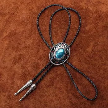 Кожаное ожерелье с ковбойским галстуком в стиле ретро в стиле вестерн-родео