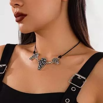 Кожаное ожерелье в виде черепа и гроба: Трансграничные украшения в стиле хип-хоп с нестандартной цепочкой из сплава на ключицу 6732