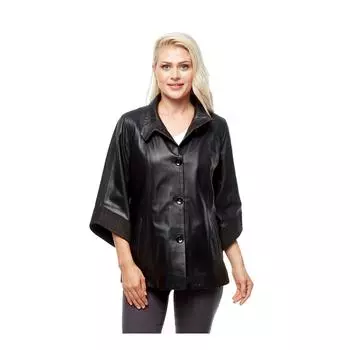 Кожаное пальто большого размера Gabi