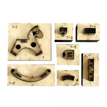 Кожаное ремесло для кожевенного ремесла, дырокол из дерева, 7 шт., штампы для тиснения, изготовление